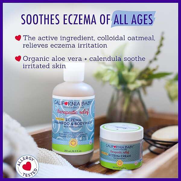 California Baby Eczema Body Wash & Shampoo | Gentle Steroid-Free Eczema Treatment | Colloidal Oatmeal + Aloe Vera | 100% Plant-Based | 8.5 oz. - Image 6