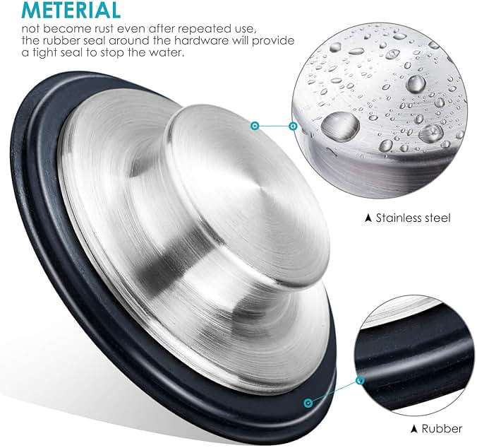 2PCS Kitchen Sink Stopper - Stainless Steel, Large Wide Rim 3.35" Diameter - Fengbao - Image 4