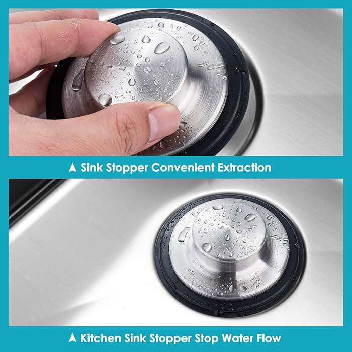 2PCS Kitchen Sink Stopper - Stainless Steel, Large Wide Rim 3.35" Diameter - Fengbao - Image 5