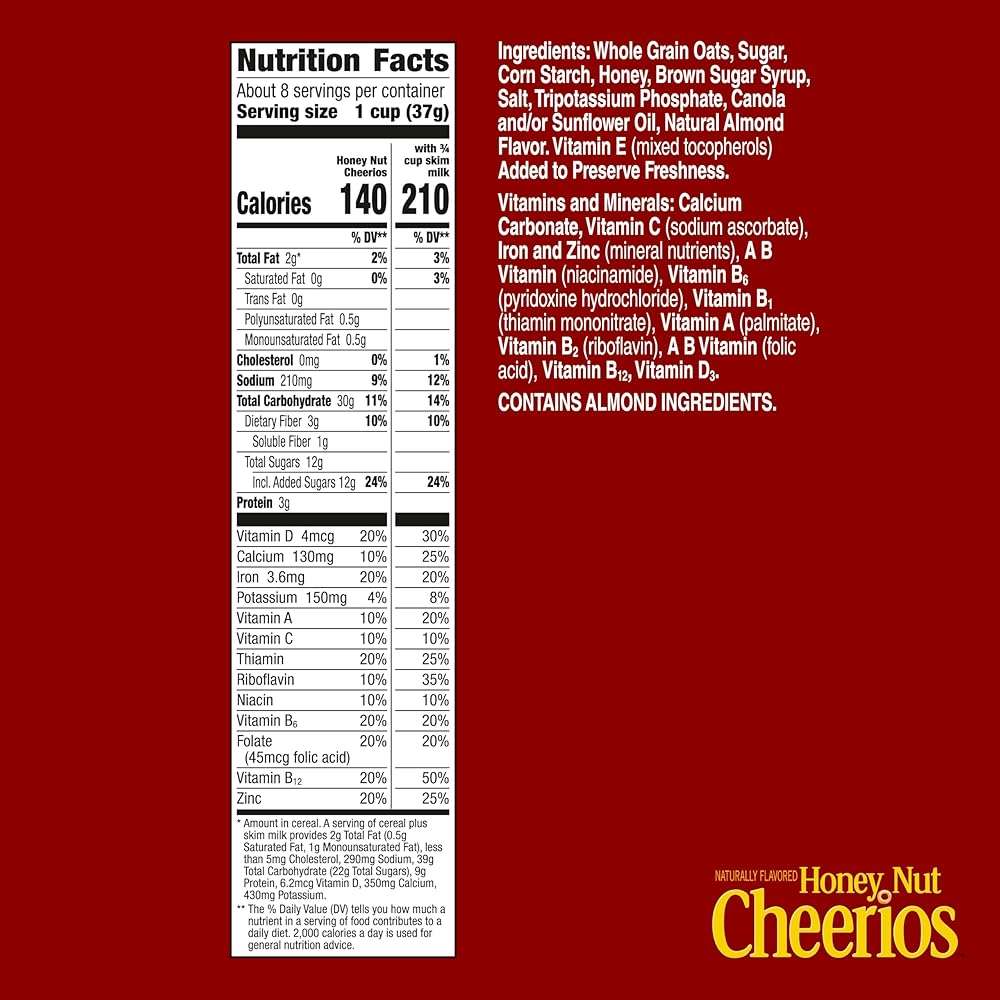Honey Nut Cheerios, Heart Healthy Gluten Free Breakfast Cereal with Whole Grain Oats, 10.8 oz - Image 2