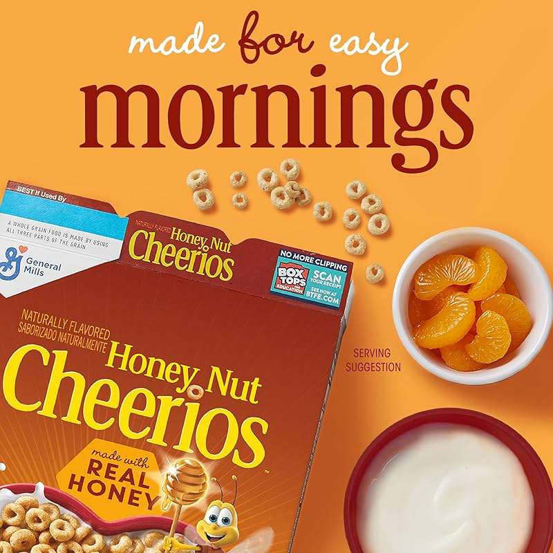 Honey Nut Cheerios, Heart Healthy Gluten Free Breakfast Cereal with Whole Grain Oats, 10.8 oz - Image 6