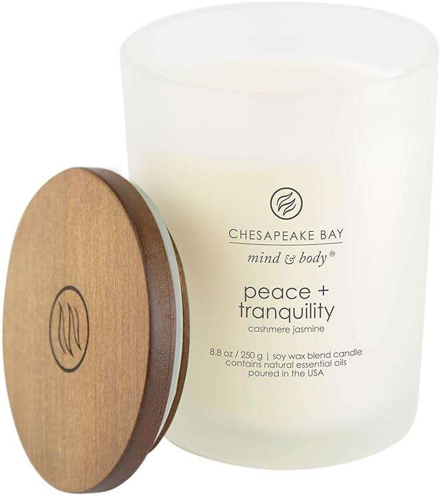 Chesapeake Bay Candle Peace + Tranquility (Cashmere Jasmine) Scented Candles Medium Size 2-Pack Perfect for Home Décor Relaxation and Gifting - Image 3