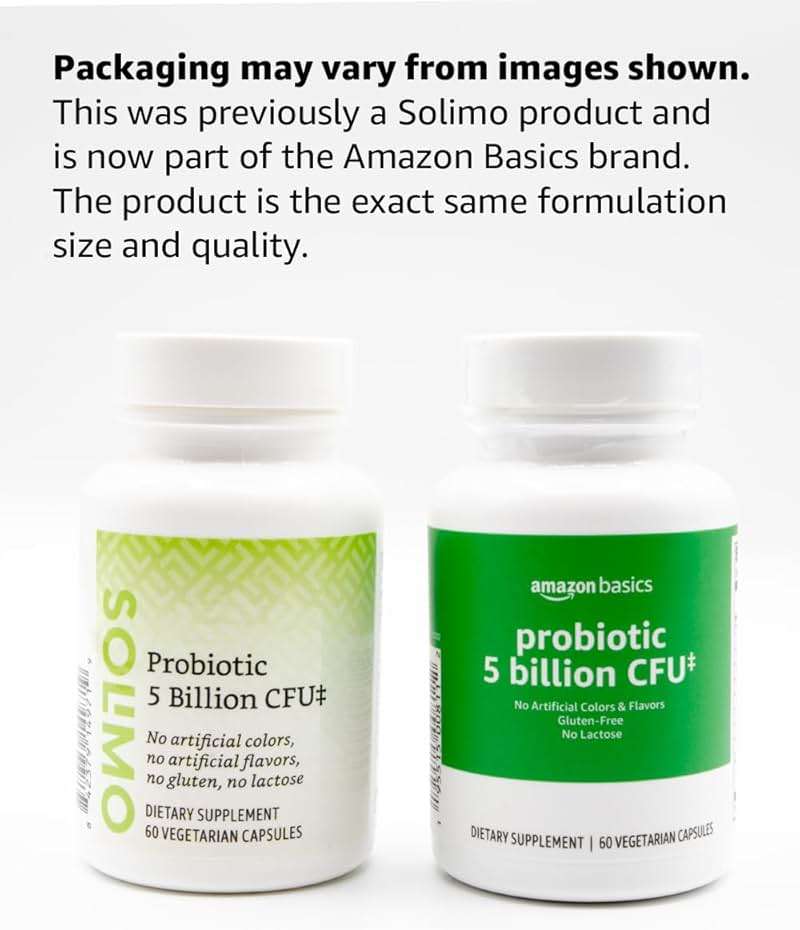 Amazon Basics Probiotic, 5 Billion CFU, No Artificial Colors & Flavors, Gluten-Free, 60 Vegetarian Capsule, Probiotics for Digestive Health - Image 3
