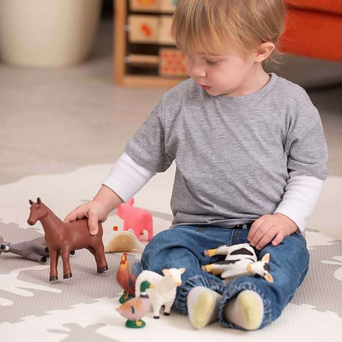Learning Minds Set of 8 Jumbo Farm Animal Figures - Farm Animals for Toddlers Age 1-3 - Farm Toy for Kids Age 18 Months Plus - Animal Toys for Kids 1,2,3 Years Old - Image 2