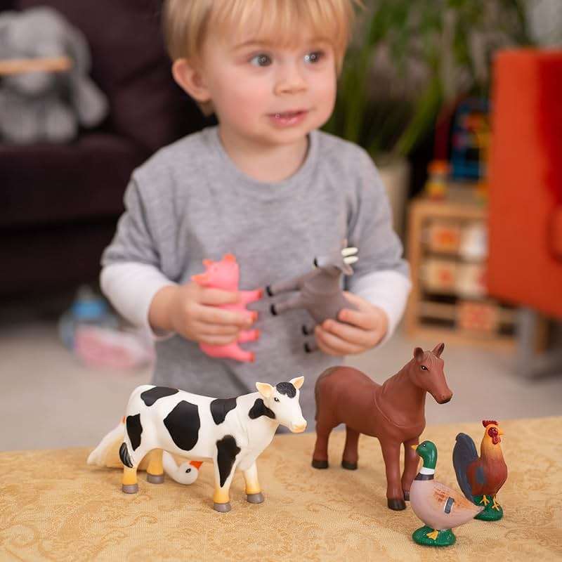 Learning Minds Set of 8 Jumbo Farm Animal Figures - Farm Animals for Toddlers Age 1-3 - Farm Toy for Kids Age 18 Months Plus - Animal Toys for Kids 1,2,3 Years Old - Image 8