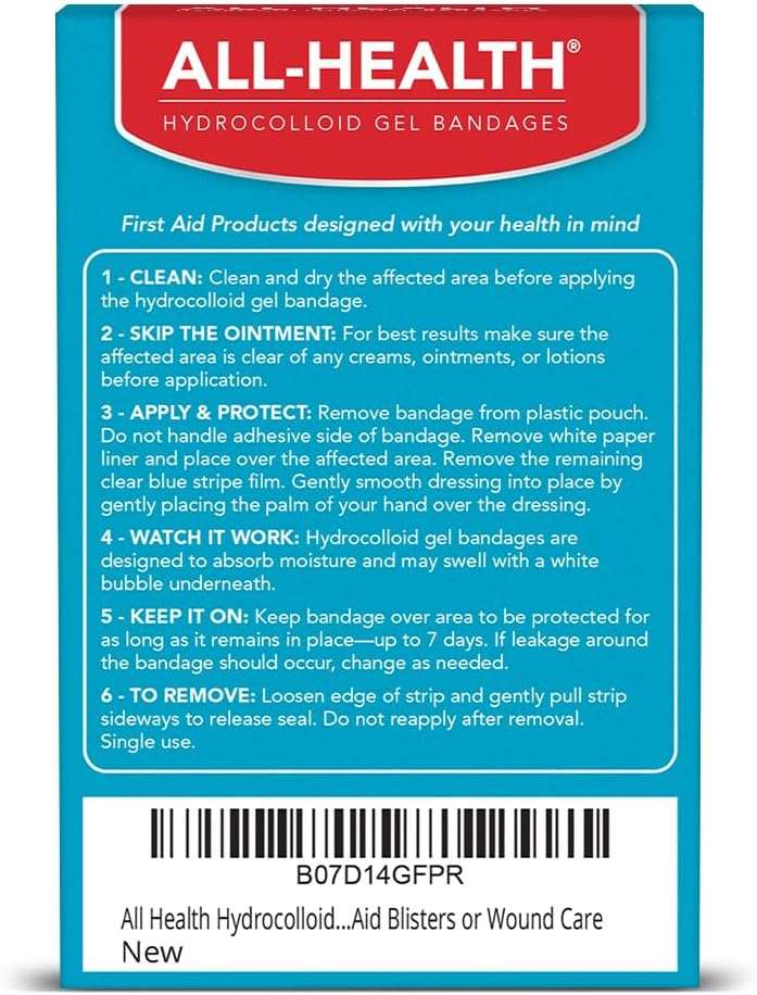 All Health Hydrocolloid Gel Bandages, Assorted Sizes, 12 ct | First Aid for Blisters or Wound Care - Image 2