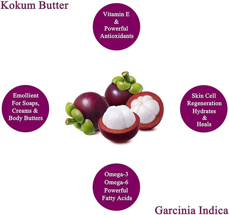 Plant Guru Raw Kokum Butter 16 oz. / 1 lb. 100% Pure Natural Cold Pressed - Great for Skin, Body and Hair Moisturizer, DIY Creams, Balms, Lotions and Soap Making. - Image 8