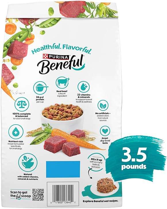 Purina Beneful Incredibites With Farm-Raised Beef Natural Small Breed Dry Dog Food With Added Vitamins, Minerals and Nutrients - (Pack of 4) 3.5 lb. Bags - Image 6