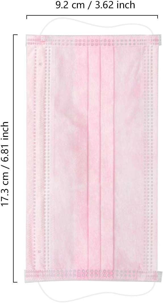 Wecolor 100 Pcs Pink Masks, Disposable Face Mask, 3 Ply Protection Masks - Image 3