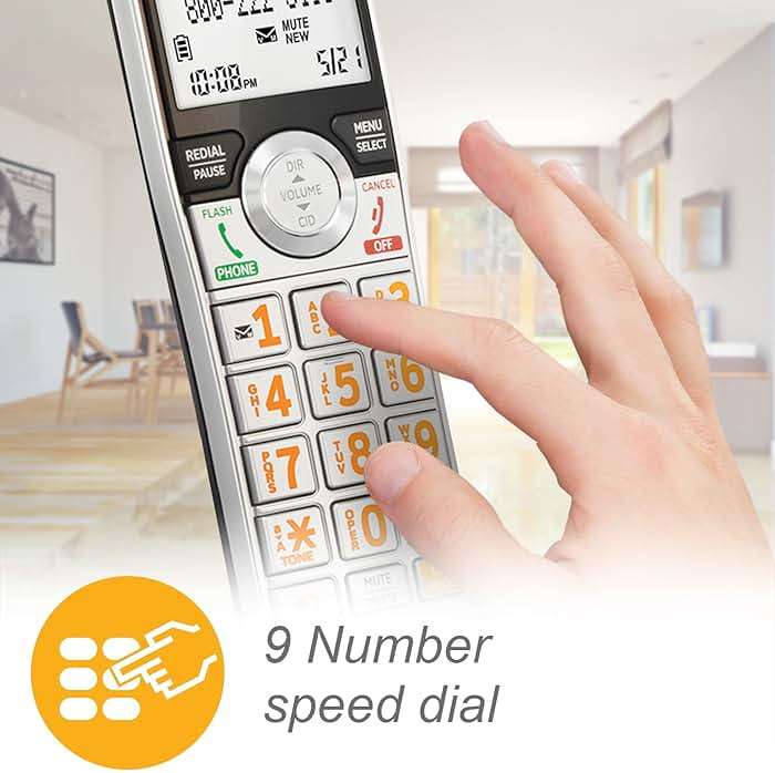 AT&T CL84107 DECT 6.0 Expandable Corded/Cordless Phone with Smart Call Blocker, Black/Silver with 1 Handset - Image 12