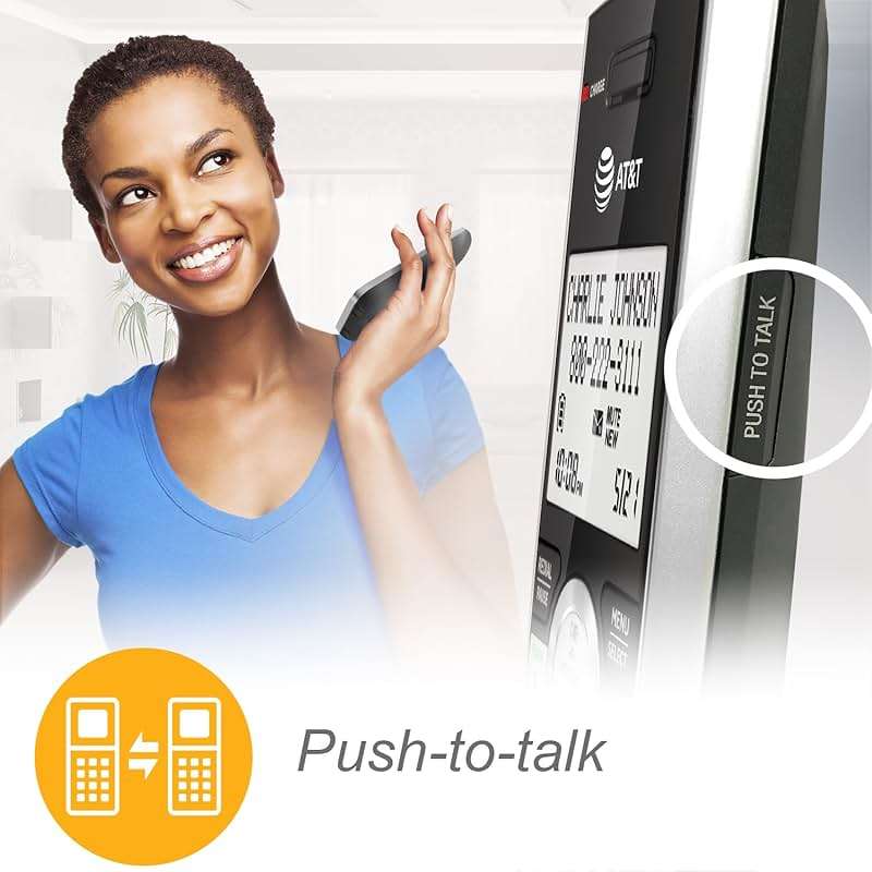 AT&T CL84107 DECT 6.0 Expandable Corded/Cordless Phone with Smart Call Blocker, Black/Silver with 1 Handset - Image 10