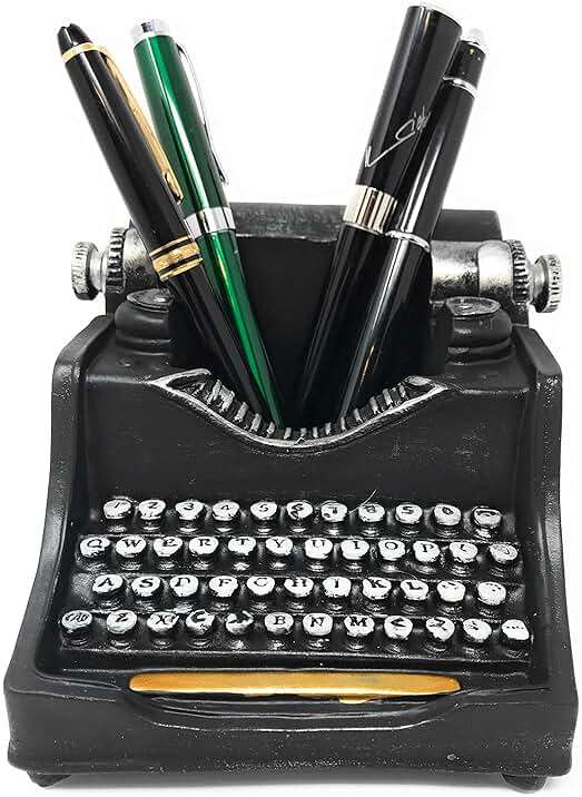 Retro/Shabby Chic/Vintage Typewriter Pencil Holder for Desk/Desk Organizer for Writer's Desk- Nostalgic Gift for Writers/Gift for Vintage Lovers/Gift for Typewriter Lovers - Image 1
