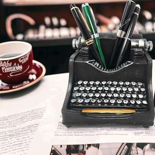 Retro/Shabby Chic/Vintage Typewriter Pencil Holder for Desk/Desk Organizer for Writer's Desk- Nostalgic Gift for Writers/Gift for Vintage Lovers/Gift for Typewriter Lovers - Image 2