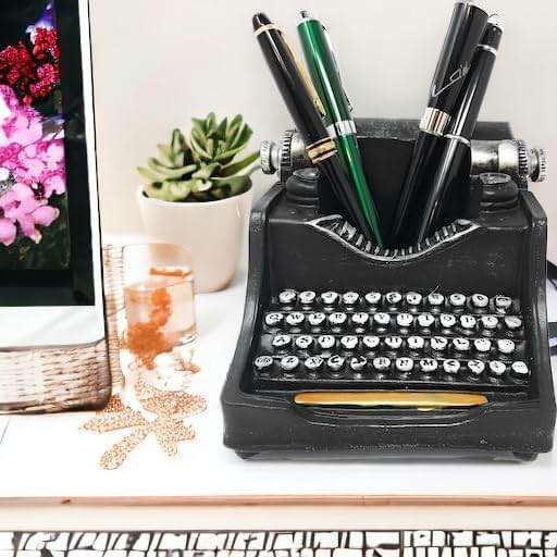 Retro/Shabby Chic/Vintage Typewriter Pencil Holder for Desk/Desk Organizer for Writer's Desk- Nostalgic Gift for Writers/Gift for Vintage Lovers/Gift for Typewriter Lovers - Image 3