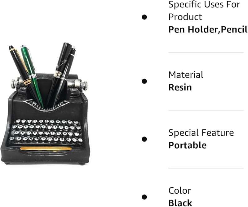 Retro/Shabby Chic/Vintage Typewriter Pencil Holder for Desk/Desk Organizer for Writer's Desk- Nostalgic Gift for Writers/Gift for Vintage Lovers/Gift for Typewriter Lovers - Image 5