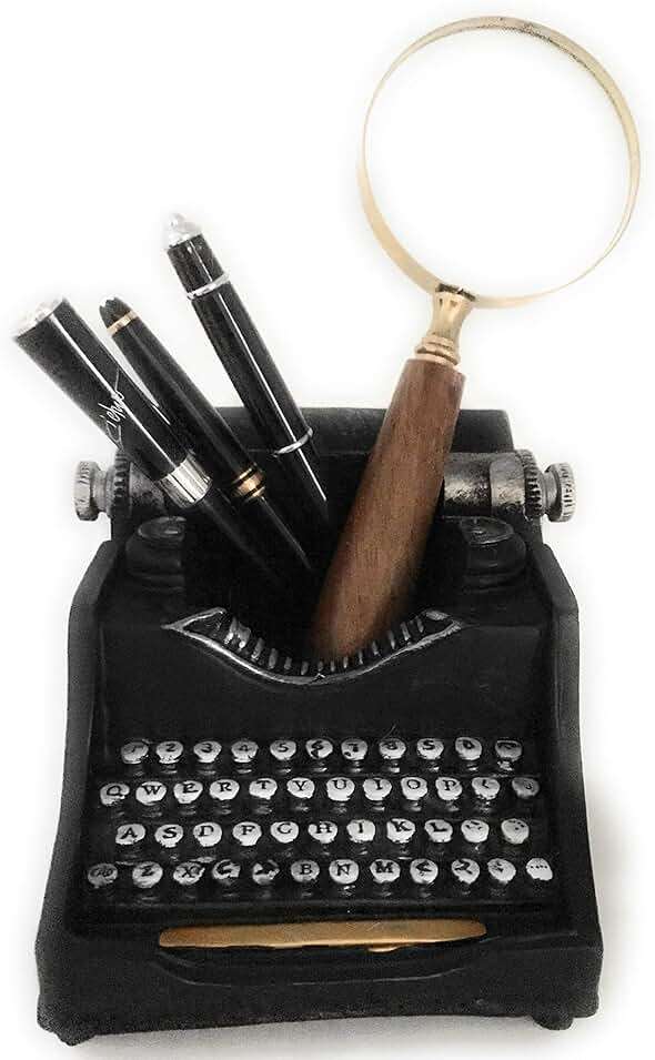 Retro/Shabby Chic/Vintage Typewriter Pencil Holder for Desk/Desk Organizer for Writer's Desk- Nostalgic Gift for Writers/Gift for Vintage Lovers/Gift for Typewriter Lovers - Image 7