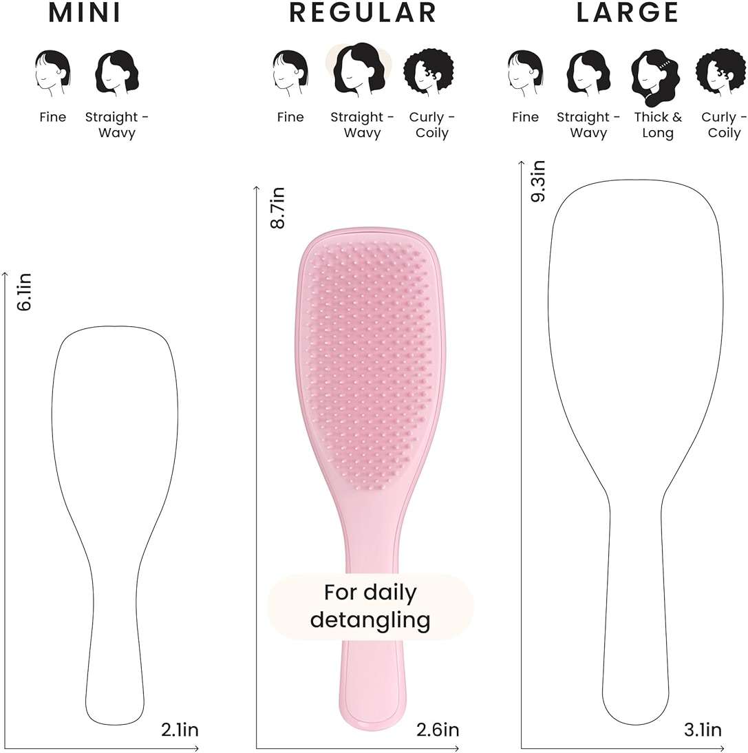 Tangle Teezer Ultimate Detangler Brush for Wet & Dry Hair, Eliminates Knots & Reduces Breakage for Straight to Wavy Hair Types, Millennial Pink - Image 6