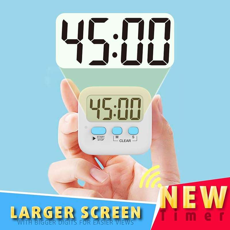 Antonki 2 Pack Digital Timer for Kids, Magnetic Countdown Kitchen Timers for Cooking, Egg, Classroom, Teacher, Exercise, Study, Oven - Battery Included - Image 3