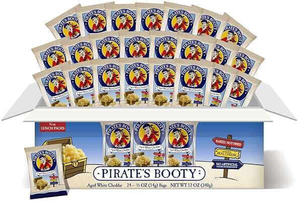Pirate's Booty Aged White Cheddar Cheese Puffs, Gluten-Free, Kids Snacks, 0.5oz (24ct) - Image 1