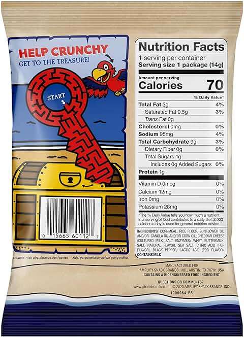 Pirate's Booty Aged White Cheddar Cheese Puffs, Gluten-Free, Kids Snacks, 0.5oz (24ct) - Image 2