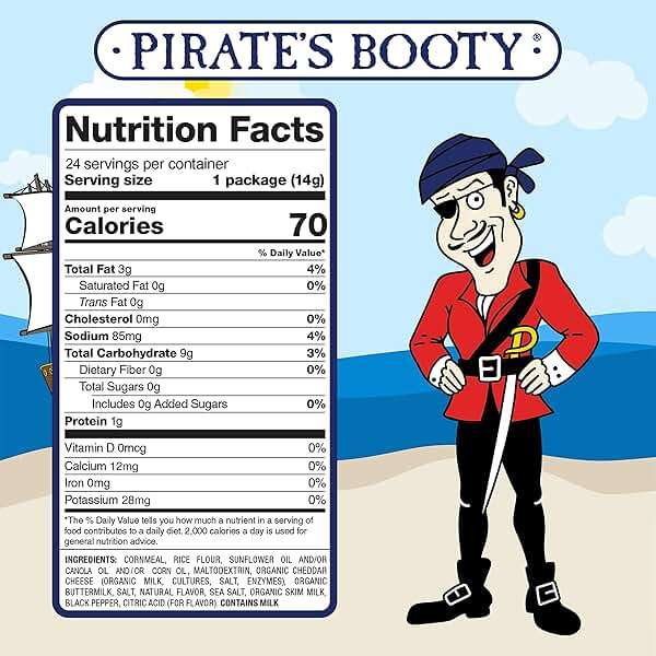 Pirate's Booty Aged White Cheddar Cheese Puffs, Gluten-Free, Kids Snacks, 0.5oz (24ct) - Image 3