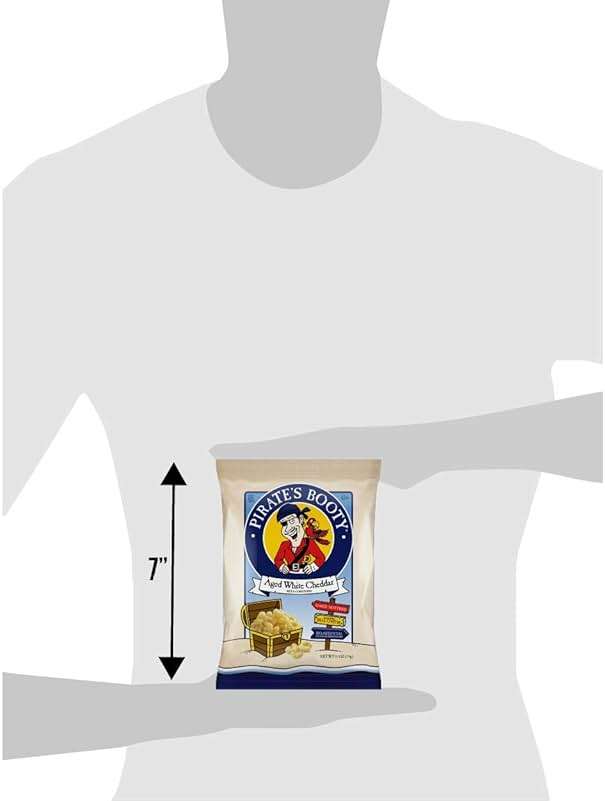 Pirate's Booty Aged White Cheddar Cheese Puffs, Gluten-Free, Kids Snacks, 0.5oz (24ct) - Image 6