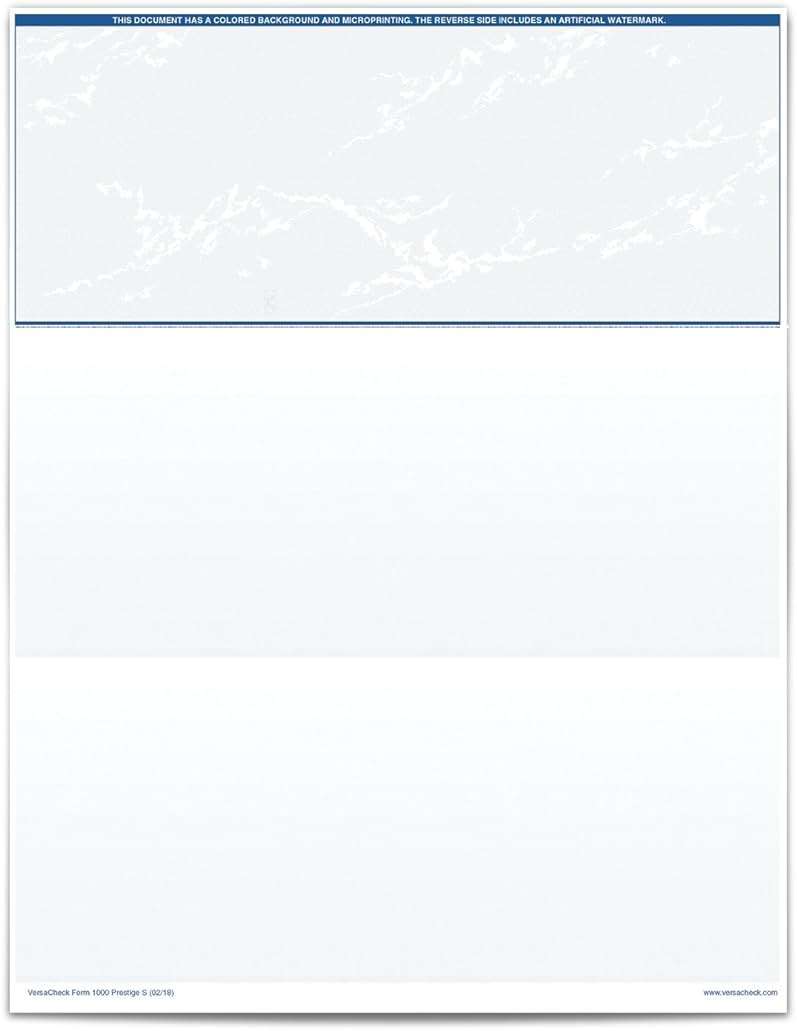 VersaCheck Secure Checks - 500 Blank Business Voucher Checks - Blue Prestige S - 500 Sheets Form #1000 - Check on Top - Image 2