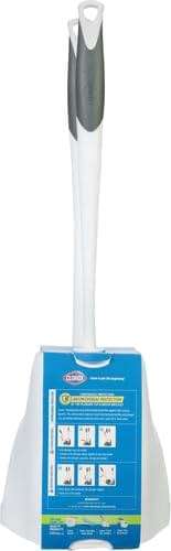 Clorox Toilet Plunger and Brush Bowl Set with Holder Caddy Storage for Cleaning Bathroom and Unclogging Toilets, White and Gray - Image 4