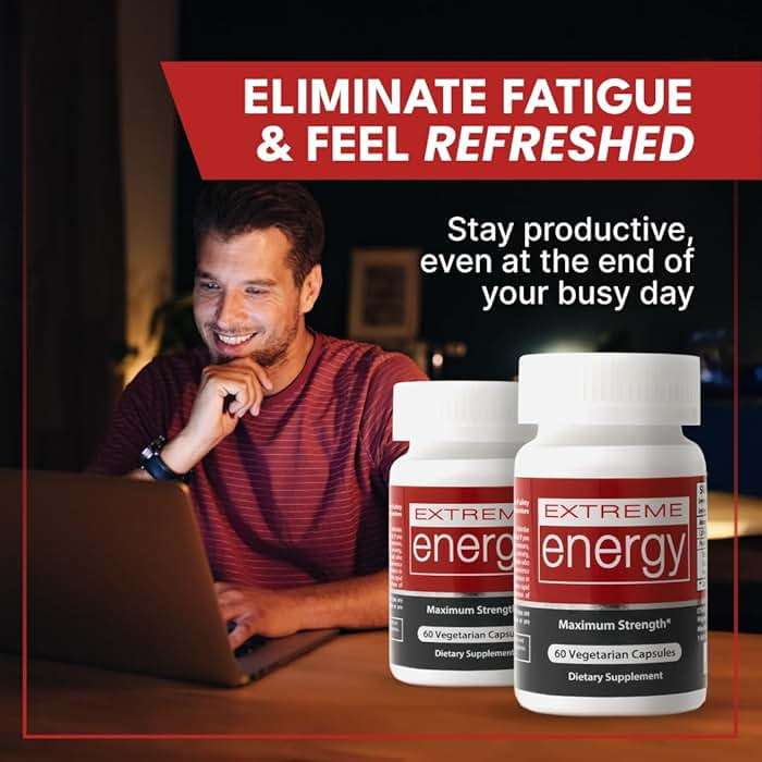 Herbal Nitro Extreme Energy Pills - 6 to 10 Hour Boost, No Crash or Jitters Maximum Strength Natural Energy Supplement for Women & Men - Fatigue, Focus & Motivation (60 Count) - Image 4