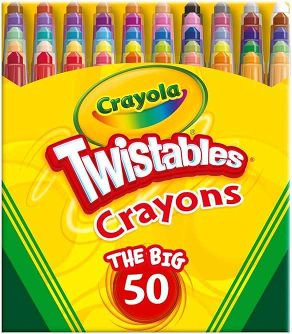 Crayola Mini Twistables Crayons for Kids (50ct), Essential Easter Basket Stuffers, No Peel Crayons for Coloring Books, Gift for Toddlers & Kids, Arts & Crafts Supplies, 3+ - Image 1