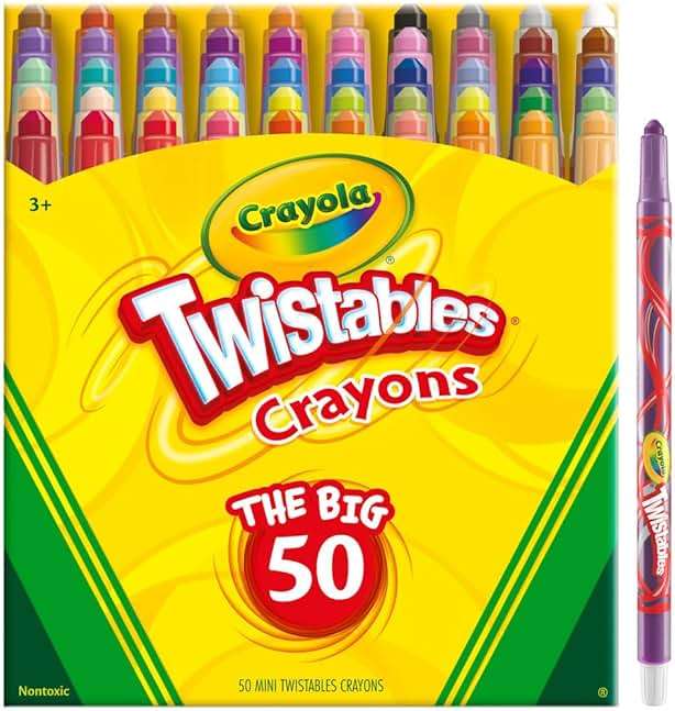 Crayola Mini Twistables Crayons for Kids (50ct), Essential Easter Basket Stuffers, No Peel Crayons for Coloring Books, Gift for Toddlers & Kids, Arts & Crafts Supplies, 3+ - Image 3