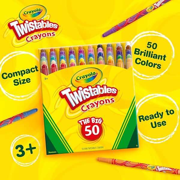 Crayola Mini Twistables Crayons for Kids (50ct), Essential Easter Basket Stuffers, No Peel Crayons for Coloring Books, Gift for Toddlers & Kids, Arts & Crafts Supplies, 3+ - Image 6