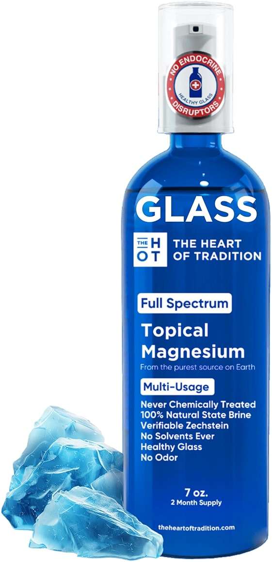Topical Magnesium Oil Spray Glass Bottle from Ancient Zechstein Sea and Trace Mineral 7 floz - Transdermal Pure Magnesium Spray Oil for Feet, Muscle Relaxation, Leg Cramps, Sleep and Overall Health - Image 1