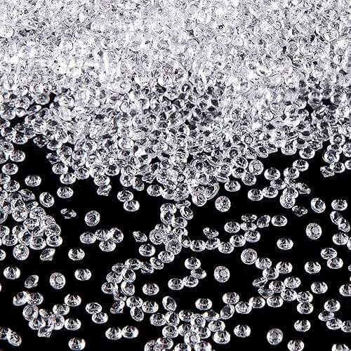 FUTUREPLUSX 10000PCS Fake Diamonds, 4.5mm Mini Clear Diamonds Decoration Acrylic Crystal Vase Fillers Table Scatter Confetti Gems for Wedding Bridal Shower Birthdays Graduation Party Home Decor - Image 1