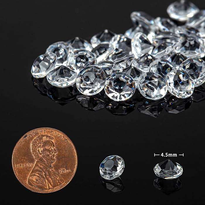 FUTUREPLUSX 10000PCS Fake Diamonds, 4.5mm Mini Clear Diamonds Decoration Acrylic Crystal Vase Fillers Table Scatter Confetti Gems for Wedding Bridal Shower Birthdays Graduation Party Home Decor - Image 3