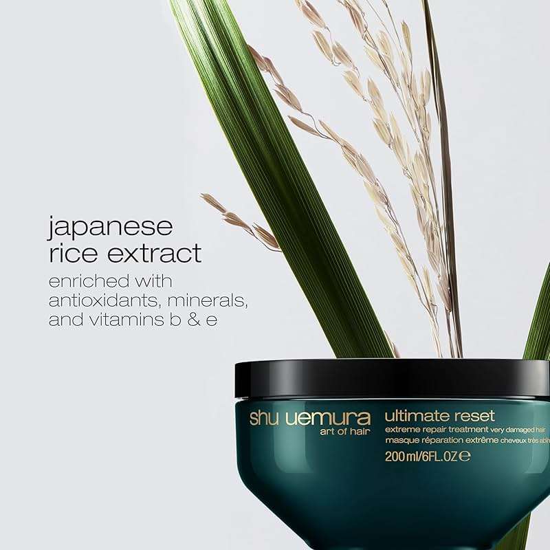 shu uemura art of hair ultimate reset extreme repair mask for very damaged hair - formulated with japanese rice extract to prevent split ends and breakage, deeply conditions and nourishes hair - Image 5