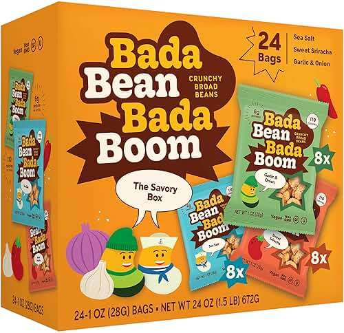 Enlightened Bada Bean Bada Boom Roasted Fava Beans, Dried Broad Beans - 110 Calories, 4g Fiber, 6g Plant-Based Protein, Gluten-Free, Vegan, Plant Based Snacks - 1 Ounce (Pack of 24) - Image 1