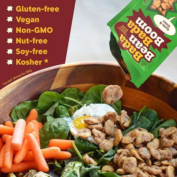 Enlightened Bada Bean Bada Boom Roasted Fava Beans, Dried Broad Beans - 110 Calories, 4g Fiber, 6g Plant-Based Protein, Gluten-Free, Vegan, Plant Based Snacks - 1 Ounce (Pack of 24) - Image 3