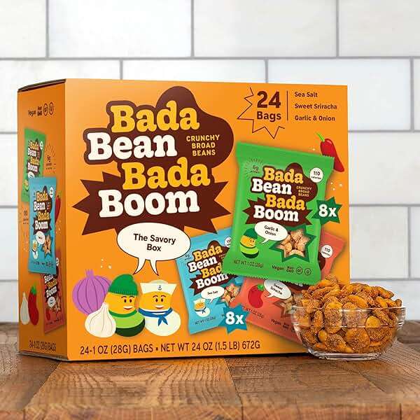 Enlightened Bada Bean Bada Boom Roasted Fava Beans, Dried Broad Beans - 110 Calories, 4g Fiber, 6g Plant-Based Protein, Gluten-Free, Vegan, Plant Based Snacks - 1 Ounce (Pack of 24) - Image 6