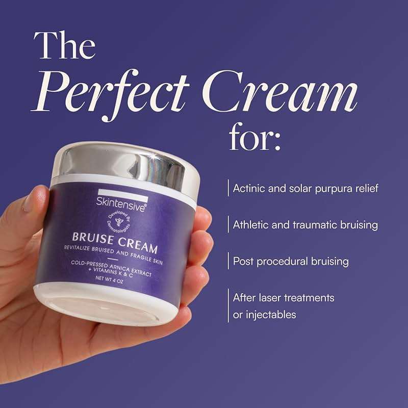 SKINTENSIVE Arnica Bruise Cream for Thin Skin – Vitamin K Cream for Bruises & Skin Discoloration, Moisturizing Arnica Cream for Seniors, Non-Greasy Formula, 4 Oz - Image 7