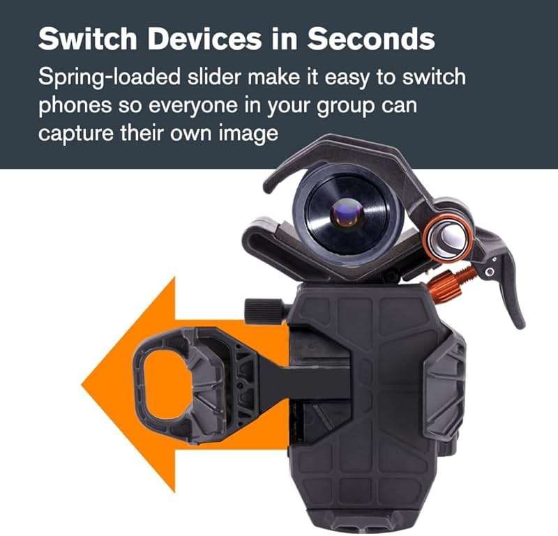 Celestron – NexYZ – Universal Smartphone Adapter for Telescope, Binoculars & Spotting Scopes – 3-Axis Precision Alignment – Capture Images & Video Through Your Optics – Compact and Travel-Friendly - Image 8