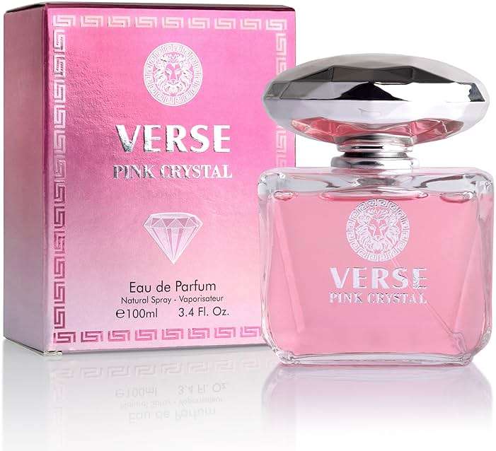 Verse Pink Crystal Eau De Parfum for Woman - Top Notes of Pomegranate, Yuzu & Iced Accord - Base Notes of Peony, Lotus, Magnolia, Amber, Musk & Mahogany - Floral & Fruity Scent - Elegant 100ml Bottle - Image 1