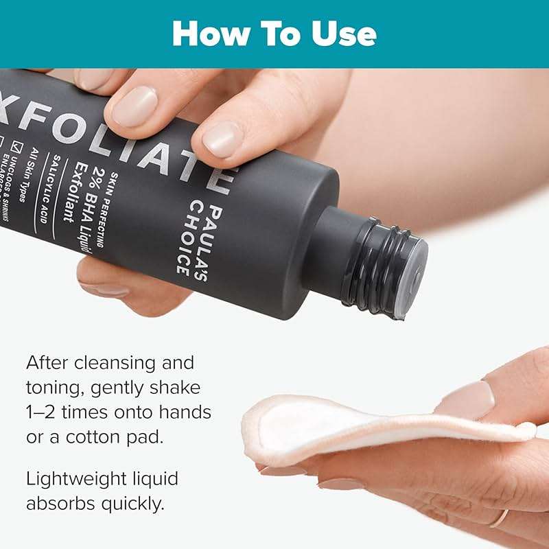 Paula's Choice SKIN PERFECTING 2% BHA Liquid Exfoliant with Salicylic Acid, Facial Polish for Pores, Wrinkles & Fine Lines, Suitable for Blackhead-Prone Skin, Fragrance-Free - Image 2