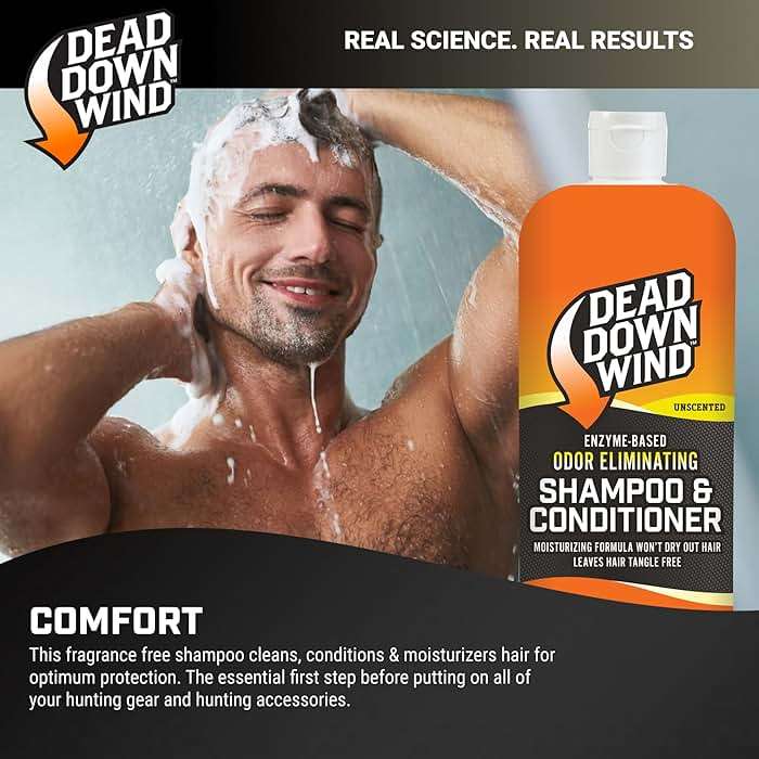 Dead Down Wind Shampoo & Conditioner | 12 oz Bottle | Odor Eliminator, Hunting Accessories | Gentle Shampoo & Conditioner for Hunting | Safe for Sensitive Skin, Orange, Model:121218 - Image 3