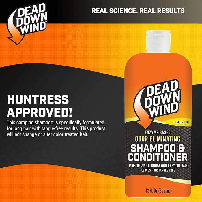 Dead Down Wind Shampoo & Conditioner | 12 oz Bottle | Odor Eliminator, Hunting Accessories | Gentle Shampoo & Conditioner for Hunting | Safe for Sensitive Skin, Orange, Model:121218 - Image 5