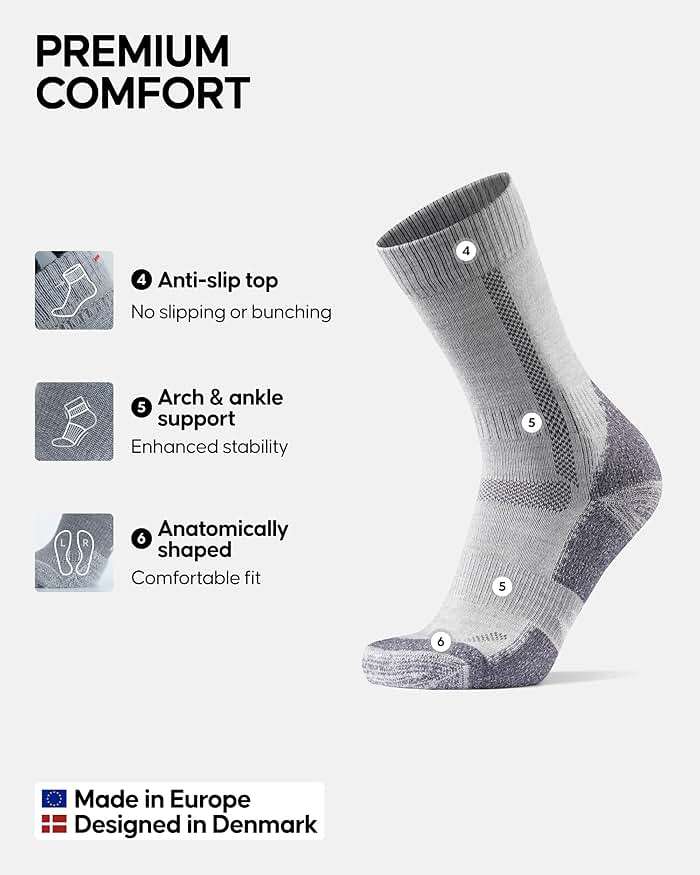 DANISH ENDURANCE Merino Wool Hiking Socks for Men & Women, Breathable, Anti-Blister Socks for Outdoors, 3 or 5-Pack - Image 3