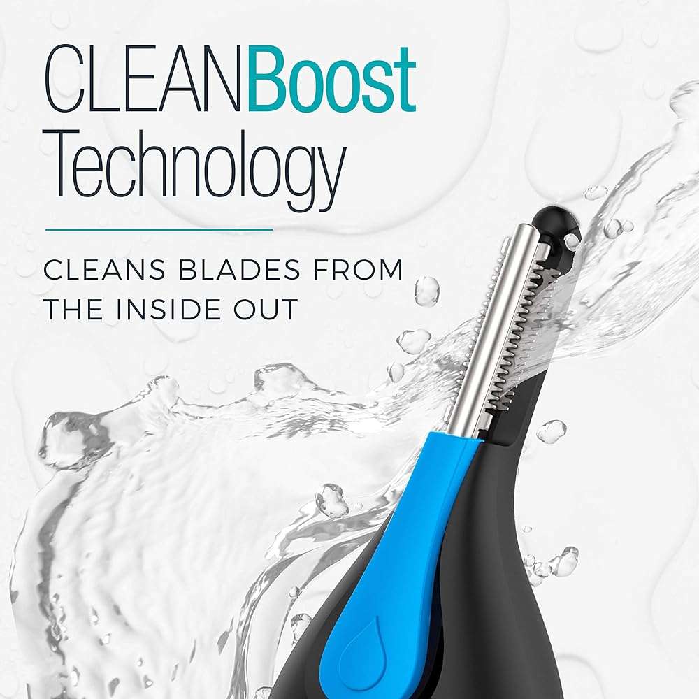 Remington Nose, Ear & Eyebrow Trimmer – Dual Edge Precision Blades, CLEANBoost Easy-Clean System, Waterproof Wet/Dry Groomer, Rotary + Detail Heads, Eyebrow Comb Included - Image 2