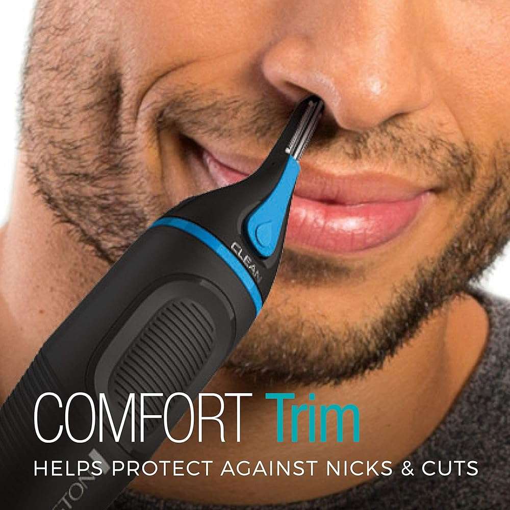 Remington Nose, Ear & Eyebrow Trimmer – Dual Edge Precision Blades, CLEANBoost Easy-Clean System, Waterproof Wet/Dry Groomer, Rotary + Detail Heads, Eyebrow Comb Included - Image 4