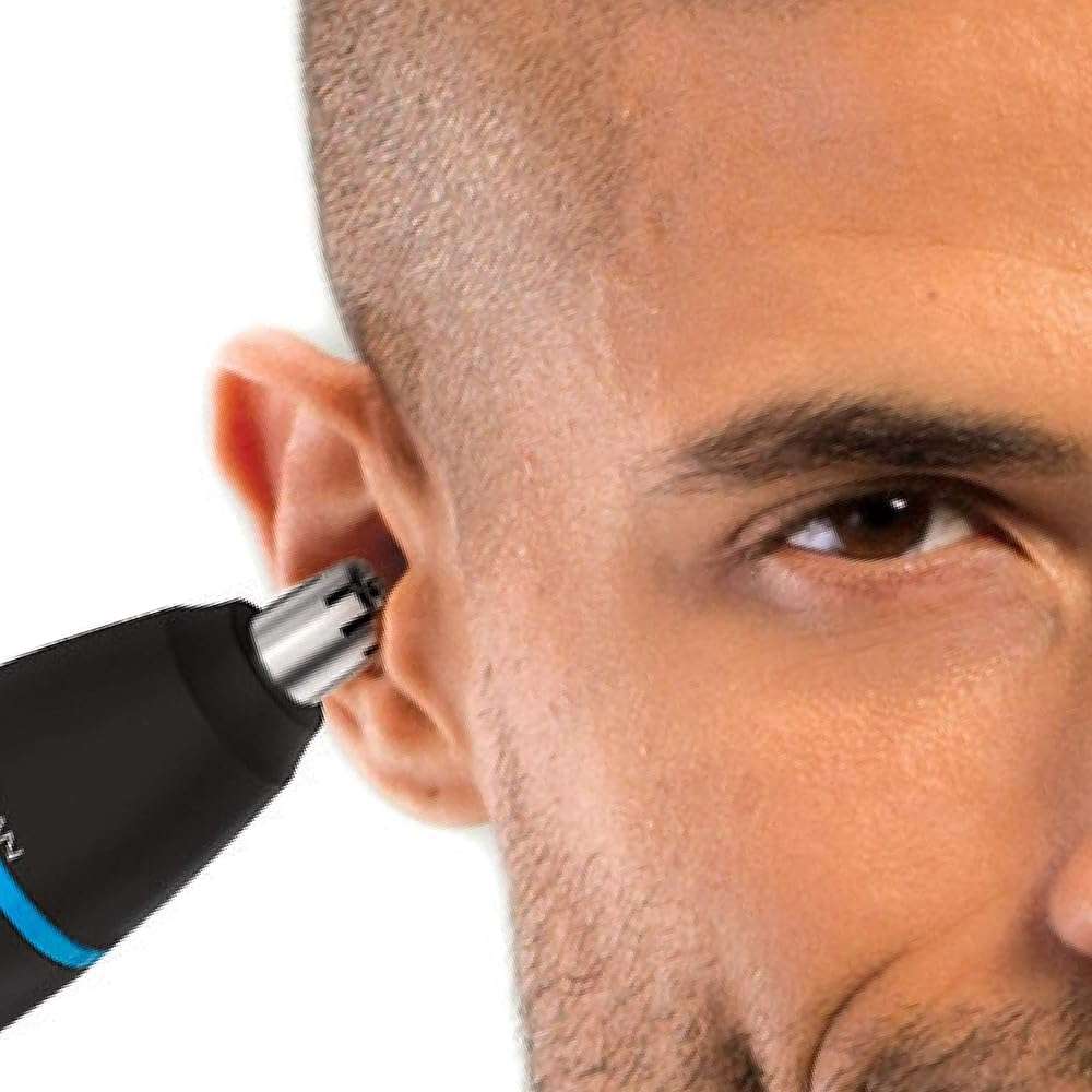 Remington Nose, Ear & Eyebrow Trimmer – Dual Edge Precision Blades, CLEANBoost Easy-Clean System, Waterproof Wet/Dry Groomer, Rotary + Detail Heads, Eyebrow Comb Included - Image 5