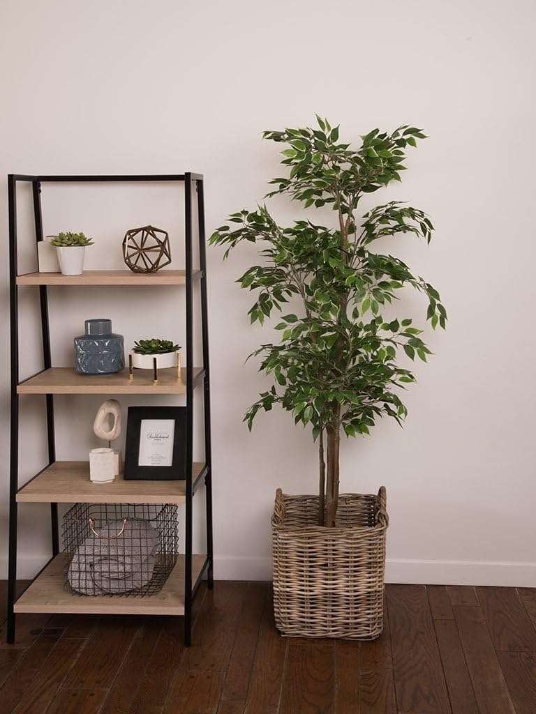 Kouboo Kobo Square Rattan Decorative Storage Basket and Planter, Medium Size, Gray - Image 2